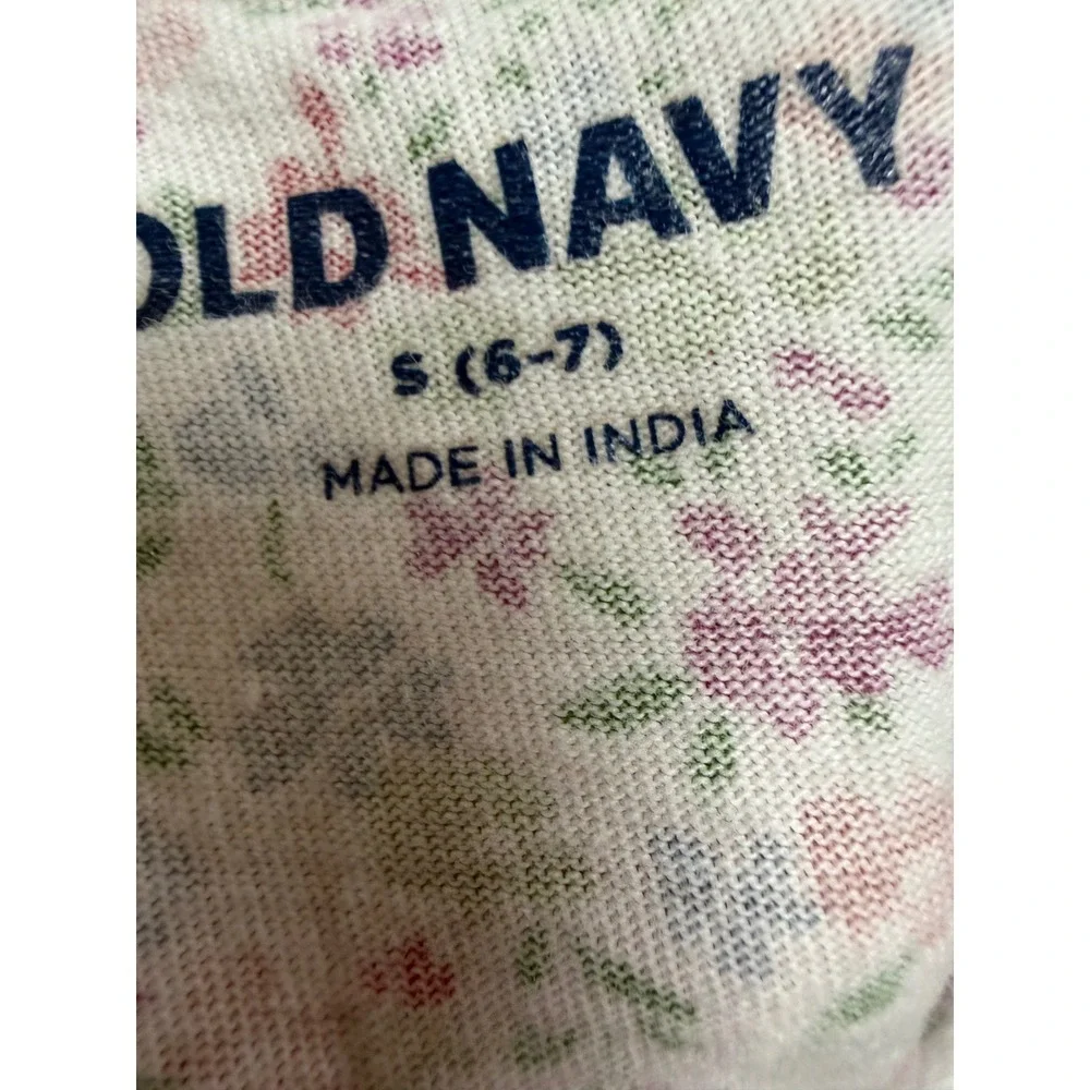 Old Navy Girls Floral Short Sleeve Dress Small 6-7 Cottagecore Spring